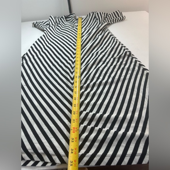 Gudrun Sjoden Black and White Chevron Dress Size Small Cotton T-Shirt EUC - Picture 7 of 8